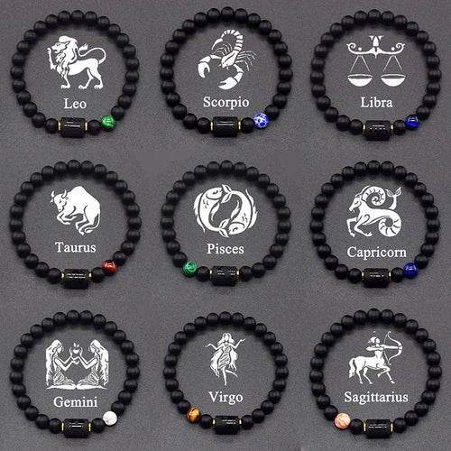 Sort armbånd stjernetegn Astro Sort 12 konstellationer