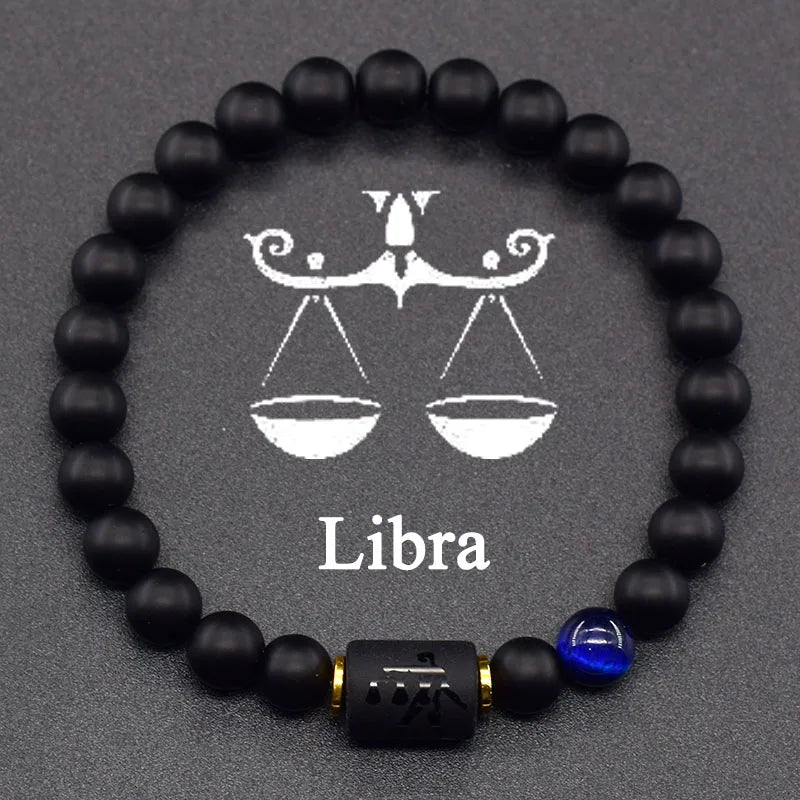 Bracelet Noir Signe du Zodiaque Astro Noir 12 Constellations balance