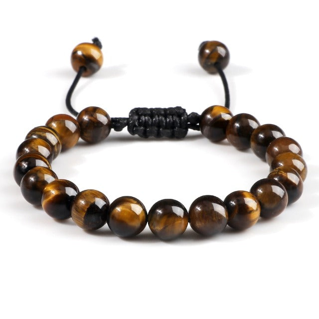 Bracelet Oeil de Tigre Gourmette Femme Homme Protection contre Energies Négatives, Détente, Réduction Stress