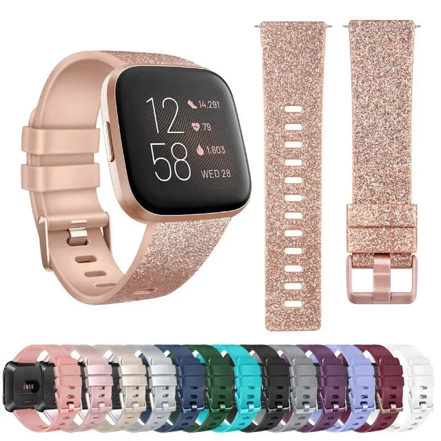 Glitterarmbånd til Fitbit Versa 1 Versa 2 ur