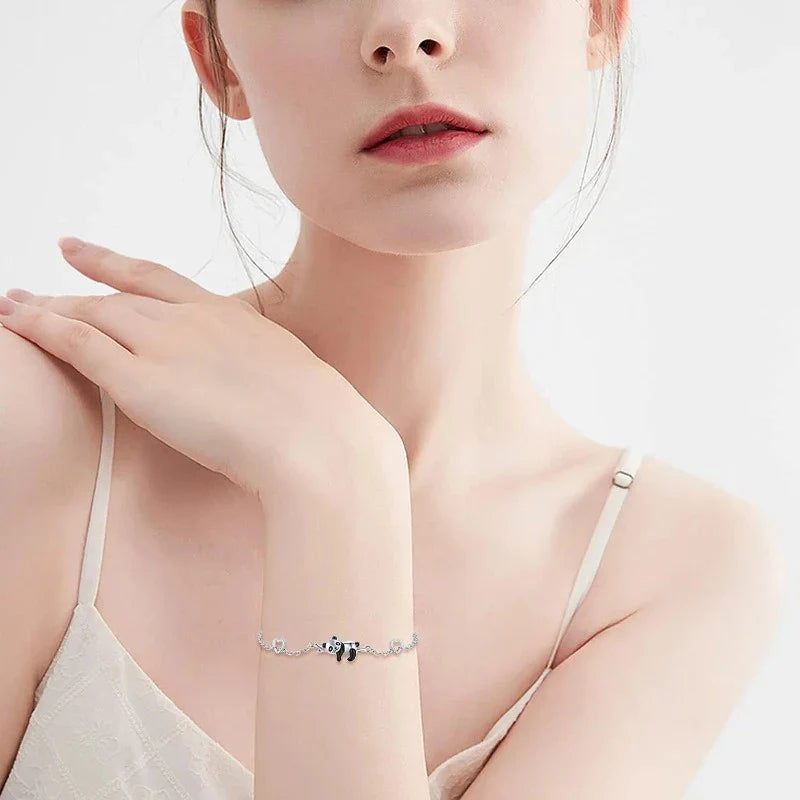 Sølv Panda Armbånd