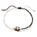 Hvid og sort panda armbånd i reb