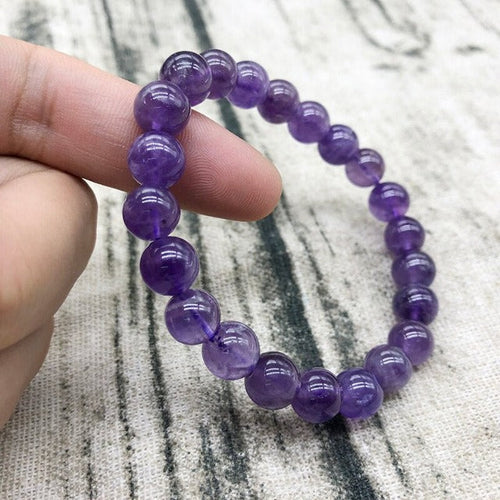 Armbånd med naturlig ametyststen