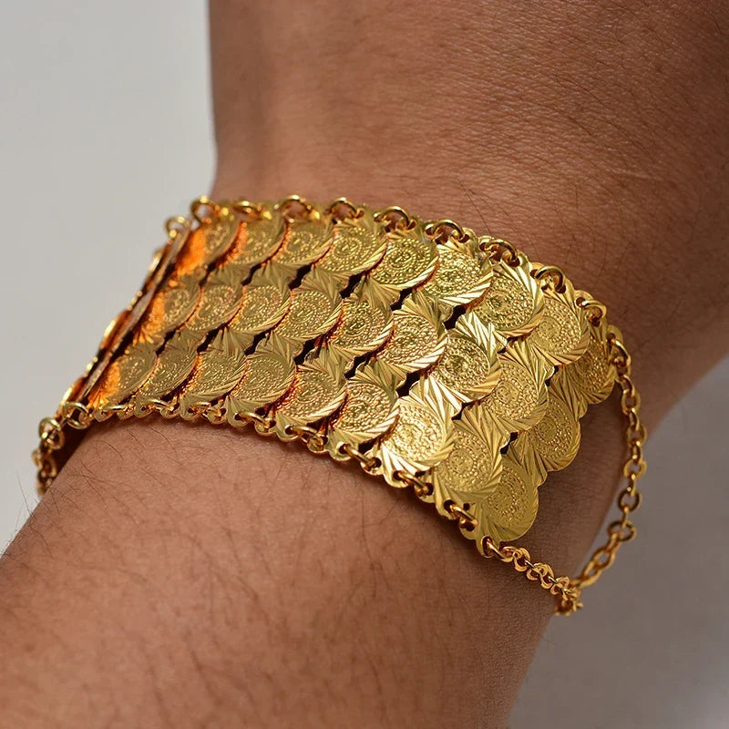 Armbånd for arabisk muslimsk islamsk kvinne gull trippel