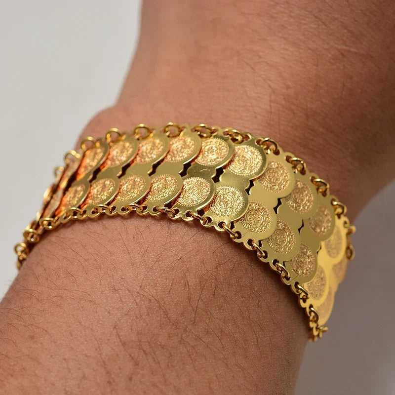 Armbånd for arabisk muslimsk islamsk kvinne gull dobbel