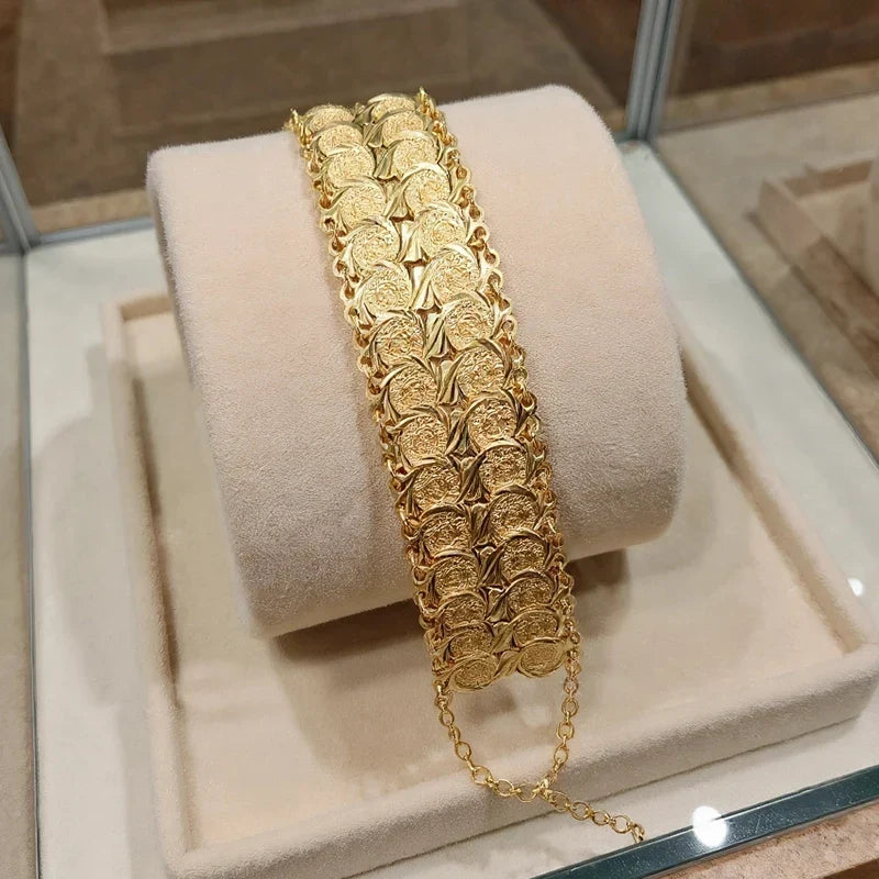 Armbånd for arabisk muslimsk islamsk kvinne gull dobbel