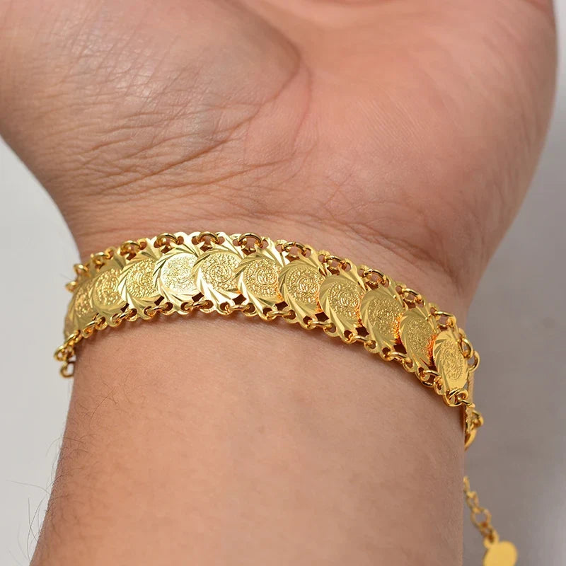 Armbånd for arabisk muslimsk islamsk kvinne gull enkel