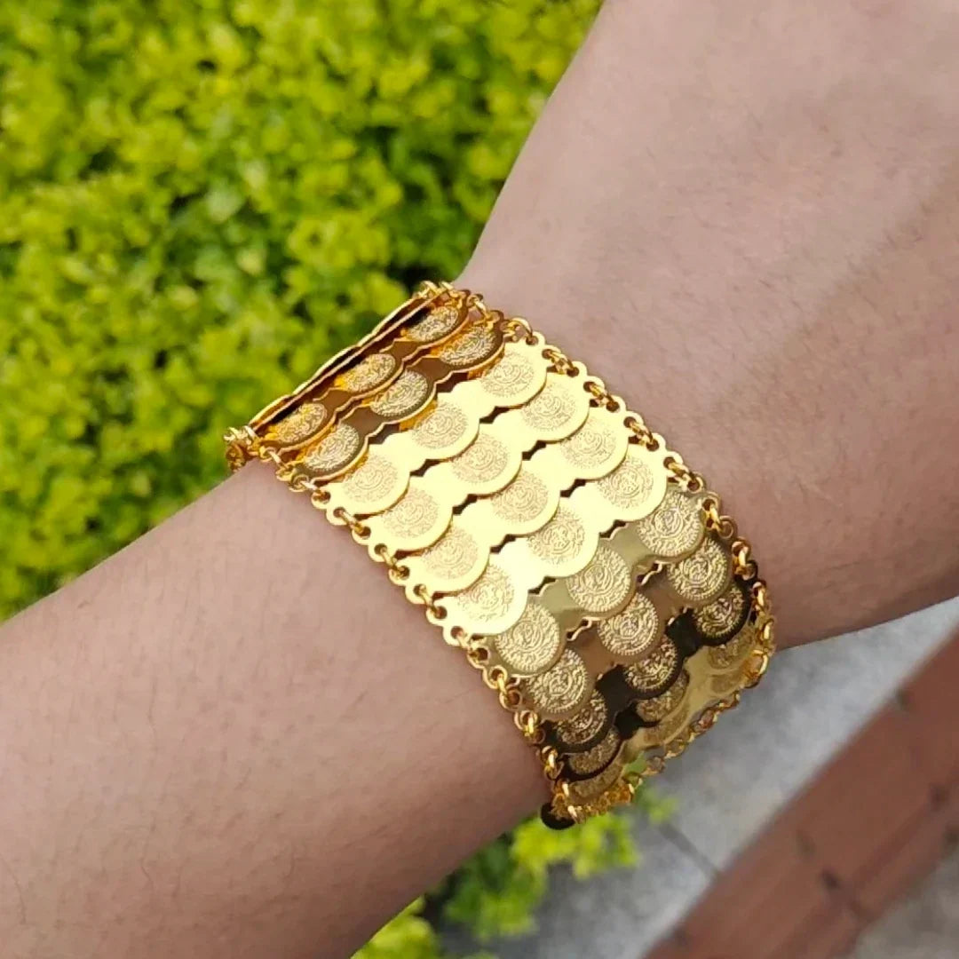 Armbånd for arabisk muslimsk islamsk kvinne gull trippel