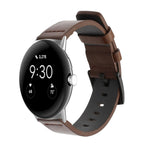 Brun lærreim til Google Pixel Watch 1, 2, 3, 41mm 45mm