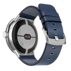 Brun lærreim til Google Pixel Watch 1, 2, 3, 41mm 45mm blå