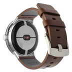 Brun lærreim til Google Pixel Watch 1, 2, 3, 41mm 45mm