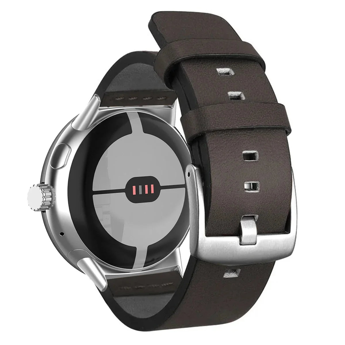 Brun lærreim til Google Pixel Watch 1, 2, 3, 41mm 45mm brun