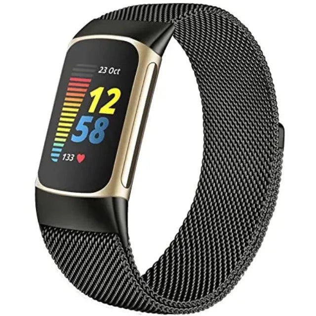 Armbånd for Fitbit Charge 3 Charge 4 Charge 5 klokke svart