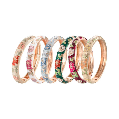 Romantiskt armband Gourmette Blommor grön