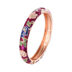Romantisk armbånd Gourmette Bordeaux blomster
