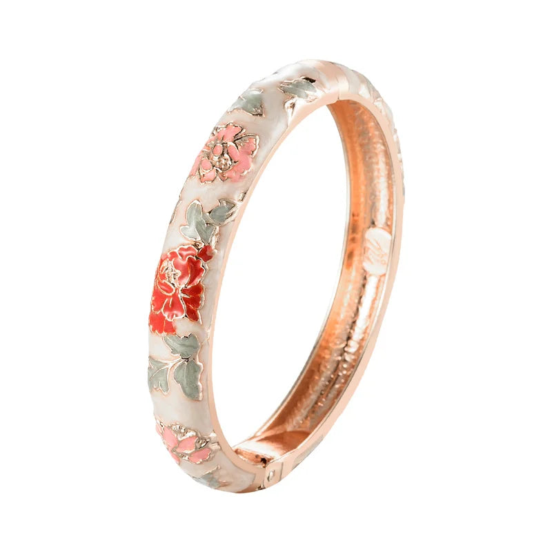 Romantisk armbånd Gourmette Orange blomster