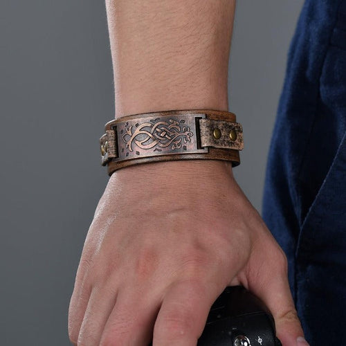 Skandinavisk Læderarmbånd til Mænd