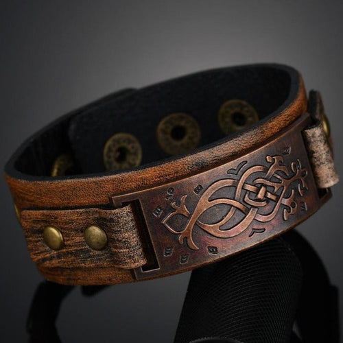 Skandinavisk Læderarmbånd til Mænd