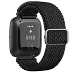 Super elastisk armbånd til Fitbit Versa 1 Versa 2 Versa Lite ur sort