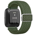 Super elastisk armbånd til Fitbit Versa 1 Versa 2 Versa Lite ur militærgrøn