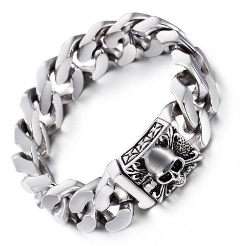 Bracelet Tête de Mort Argent Homme