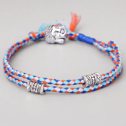Tibetský pletený náramek na štěstí modrý