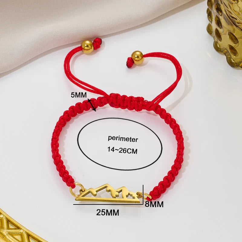 Bracelet Tressé avec Pendentif Montagne