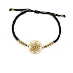 Barevný dámský náramek Metatronův krychle černý