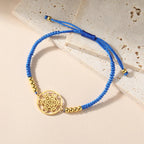 Barevný dámský náramek Metatronův krychle modrý