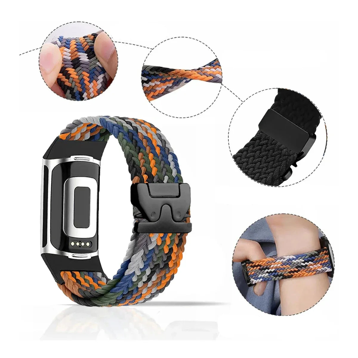 Flettet klokkerem for Fitbit Charge 5, Charge 6