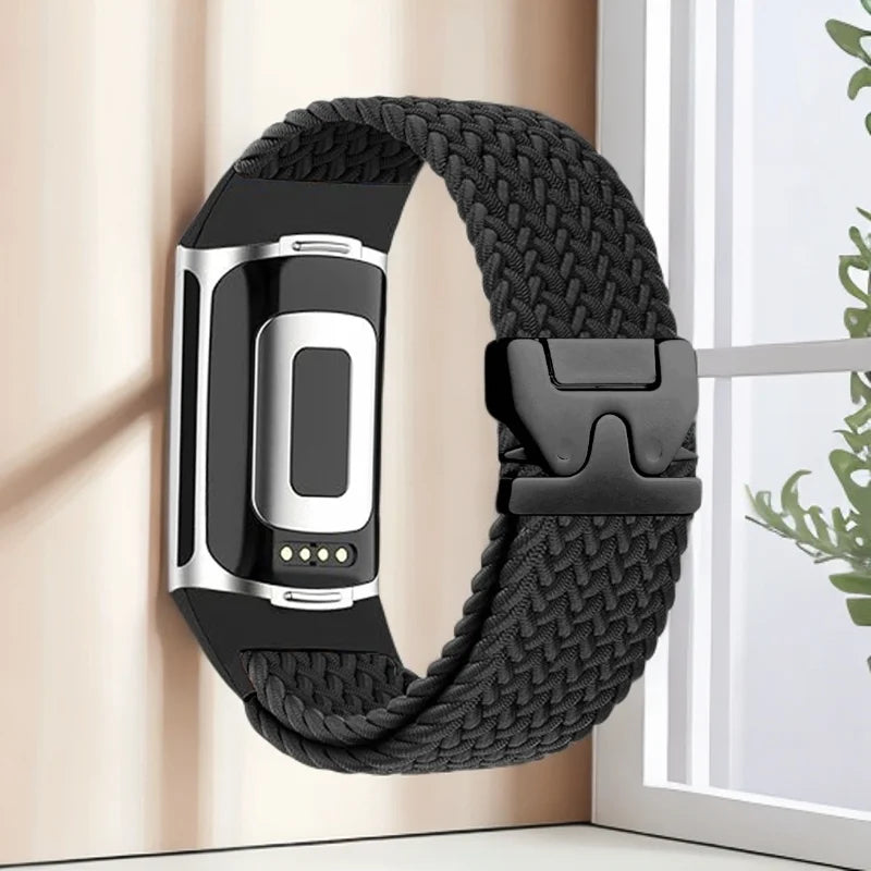 Flettet klokkerem for Fitbit Charge 5, Charge 6 svart
