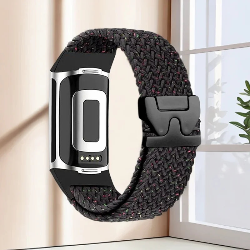 Flettet klokkerem for Fitbit Charge 5, Charge 6 svart multi