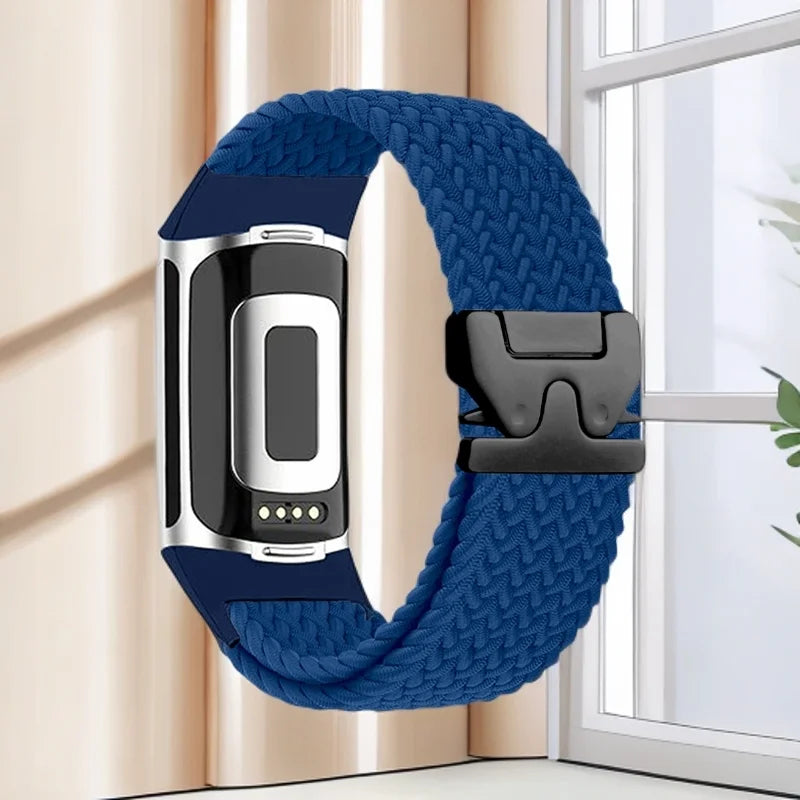 Flettet klokkerem for Fitbit Charge 5, Charge 6 blå
