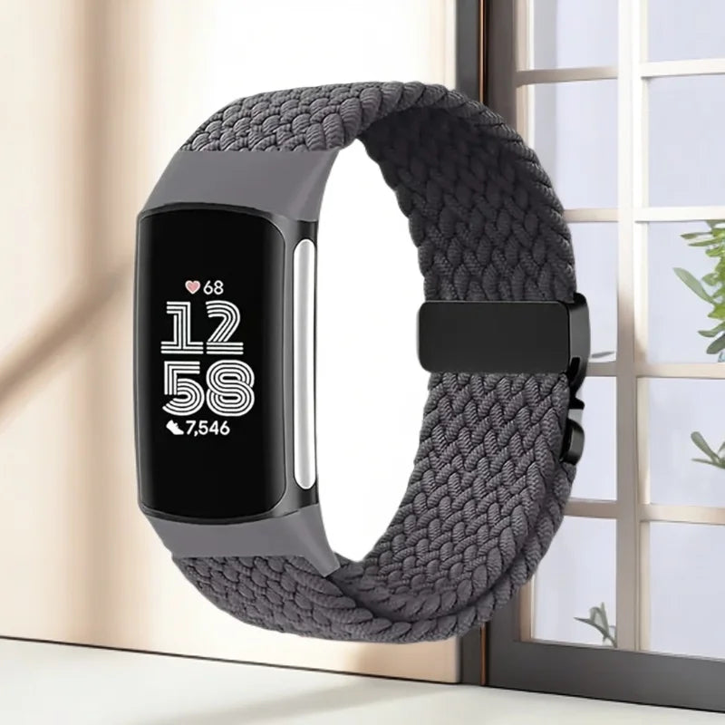 Flettet klokkerem for Fitbit Charge 5, Charge 6 svart