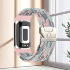 Flettet klokkerem for Fitbit Charge 5, Charge 6 rosa grå