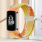 Flettet klokkerem for Fitbit Charge 5, Charge 6 oransje gul