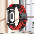 Flettet klokkerem for Fitbit Charge 5, Charge 6 rød svart
