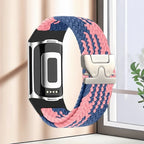 Flettet klokkerem for Fitbit Charge 5, Charge 6 rosa blå
