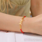 Flettet Armbånd Triple Måne Trolddom Wiccan Rød