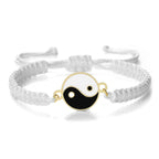 Flettet Yin Yang-armbånd hvitt og gull