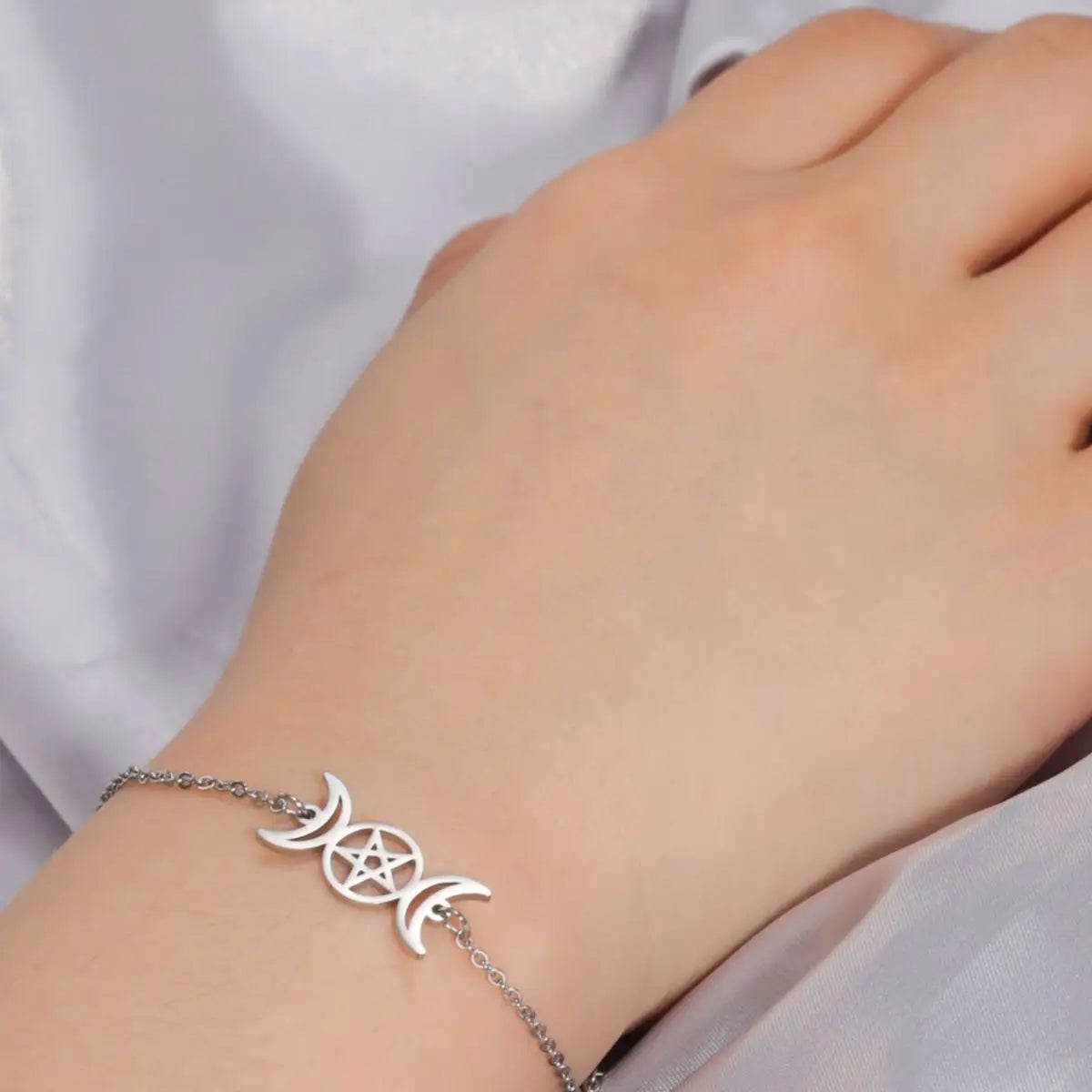 Armbånd Triple Måne Trolddom Wiccan Gourmet sølv