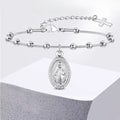 Armbånd Jomfru Maria Kristent Gourmette sølv