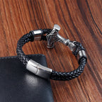 Svart tvinnat ankararmband