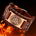 Vikingarmbånd Valknut brun