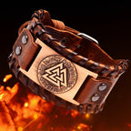 Vikingarmbånd Valknut brun