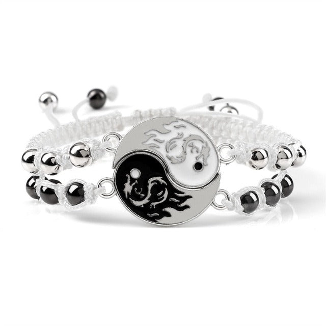 Bracelet Yin Yang Séparable Couple Meilleurs Amis Homme Femme