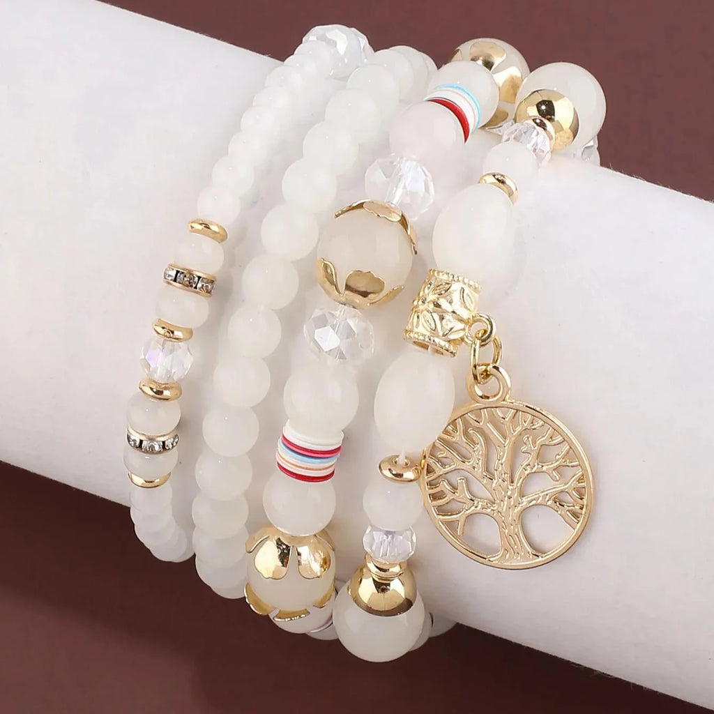 Bracelets avec Arbre de Vie blanc