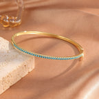 Set om 3 armband med fyrklöver i blå zirkon