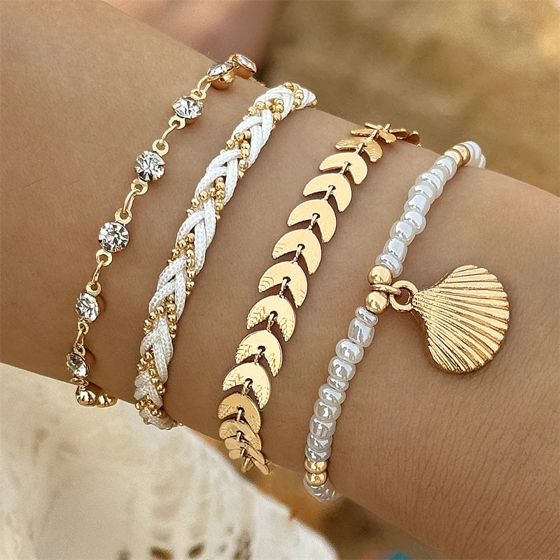 Armband i bohemisk stil vitt