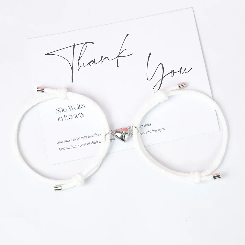 Armbånd til Venner Par Gourmette Magnetisk Hjerte 3